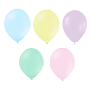12 assorted pastel balloons