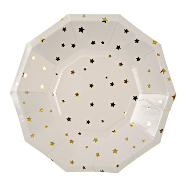 Gold Star Confetti Plates (small)