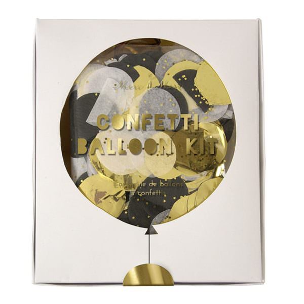 Kit de 8 ballons confetti or & argent