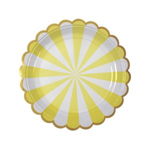 Yellow Fan Stripe Small Plates