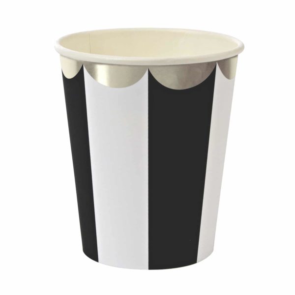 Black Fan Stripe Cups
