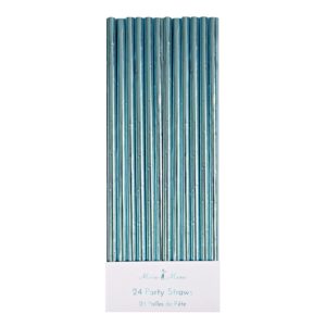 Blue Foil Party Straws
