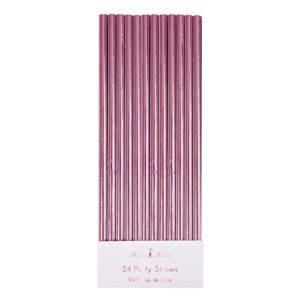 Pink Foil Party Straws