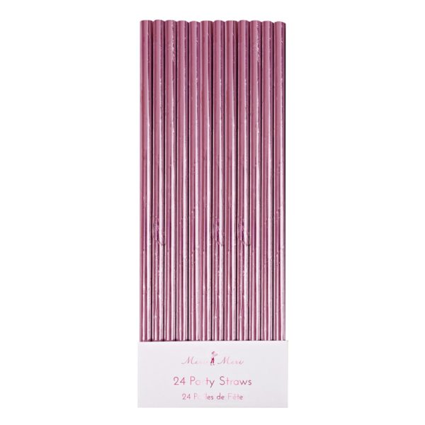 Pink Foil Party Straws