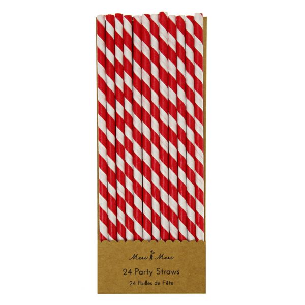 Red party straws