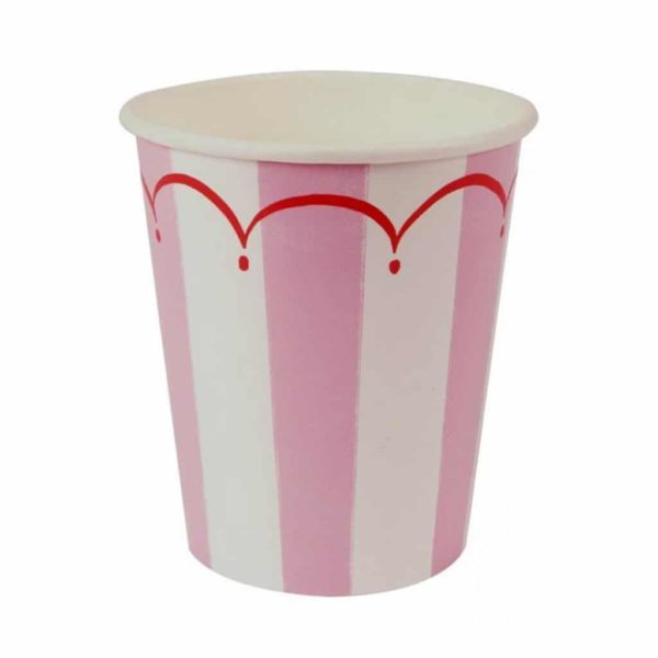 Pink Fan Stripe Cups