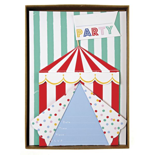 Circus birthday invites