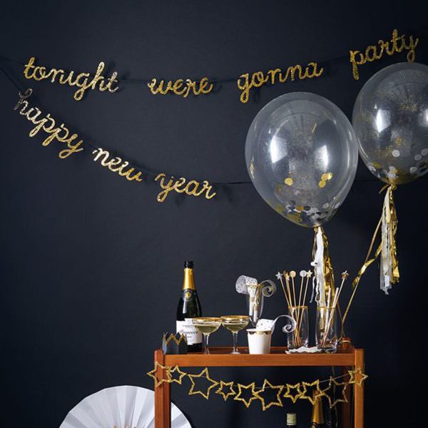 Kit de 8 ballons confetti or & argent