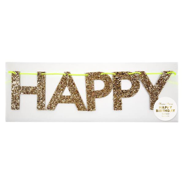 Golden garland "Happy Birthday"