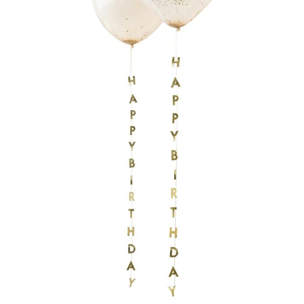 Tresse de ballons dorés Happy Birthday