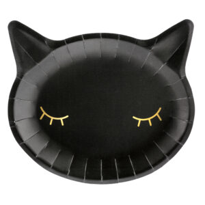 Assiettes en carton Chat Noir