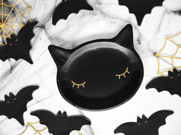 Assiettes en carton Chat Noir