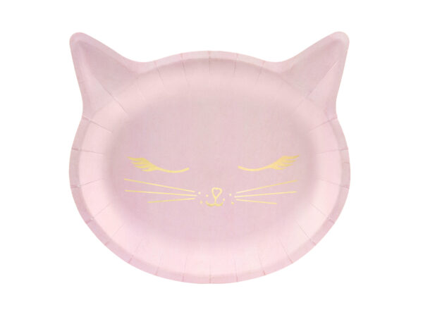 Assiettes en carton Chat Rose