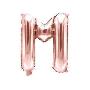 Ballon aluminium lettre M, rose gold, 35cm