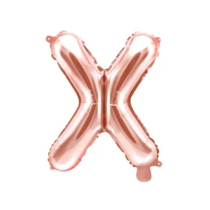 Ballon aluminium lettre X, rose gold, 35cm