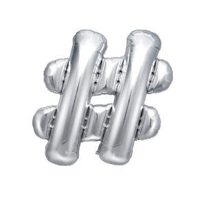 Ballon aluminium caractère "&", argenté, 35cm