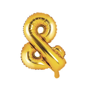 Ballon aluminium caractère "&", argenté, 35cm