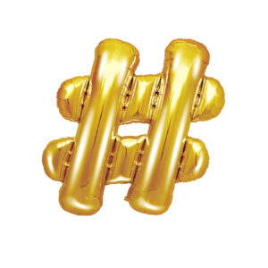 Ballon aluminium caractère "&", argenté, 35cm