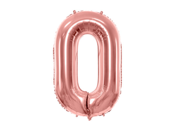 Ballon aluminium chiffre 0, rose gold, 86cm