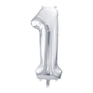 Ballon aluminium chiffre 1, argenté, 86cm