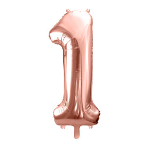 Ballon aluminium chiffre 1, rose gold, 86cm