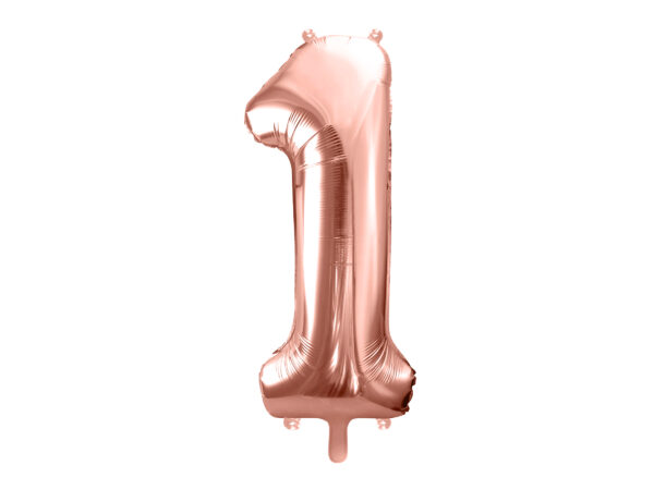 Ballon aluminium chiffre 1, rose gold, 86cm