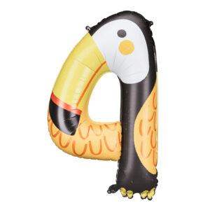 Ballon aluminium chiffre 4, pélican, 86cm