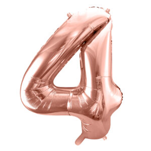 Ballon aluminium chiffre 4, rose gold, 86cm