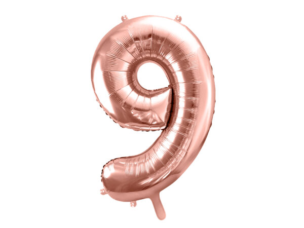 Ballon aluminium chiffre 9, rose gold, 86cm
