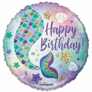 Ballon aluminium Happy Birthday sirène 46cm