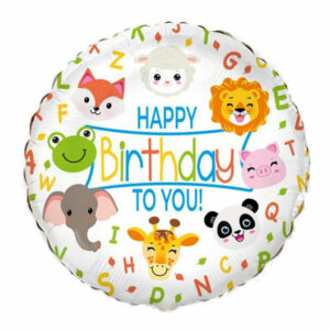 Ballon aluminium Happy Birthbay To You Animals 45cm