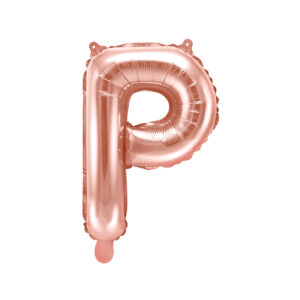 Ballon aluminium lettre P, rose gold, 35cm