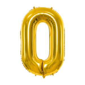 Ballon aluminium chiffre 0, doré, 86cm