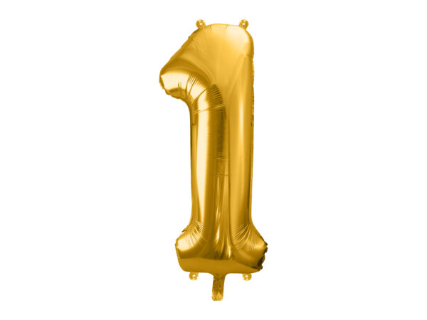 Ballon aluminium chiffre 1, doré, 86cm
