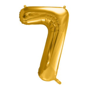 Ballon aluminium chiffre 7, doré, 86cm