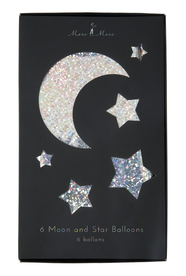 Pack of 6 balloons Moon & stars