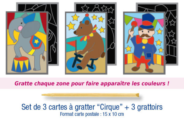 Cartes à gratter "Cirque"