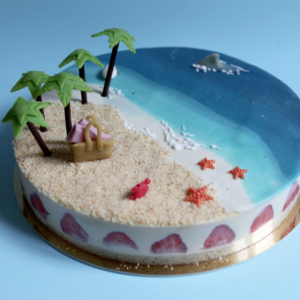 Gâteau La plage aux cocotiers