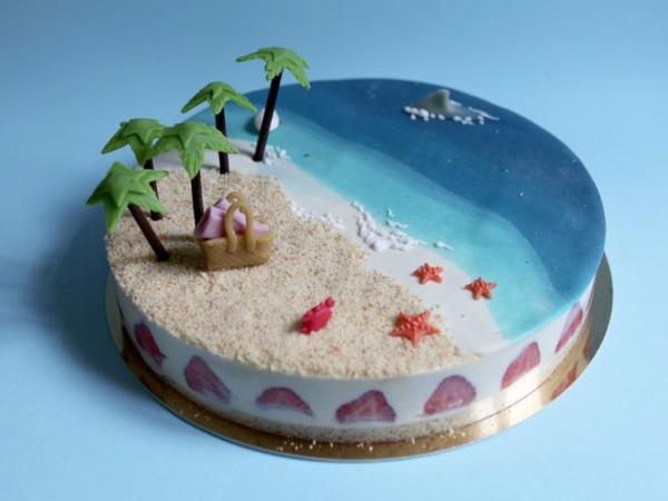 Gâteau La plage aux cocotiers