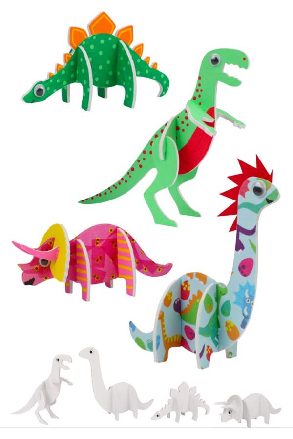 Dinosaures 3D en carton mousse à décorer