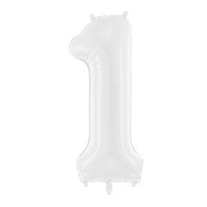 Ballon en aluminium Chiffre 1, blanc, 86 cm
