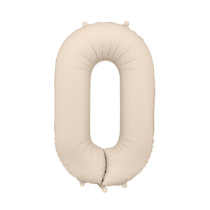 Ballon en aluminium Chiffre 0, beige clair, 86 cm
