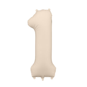 Ballon en aluminium Chiffre 1, beige clair, 86cm