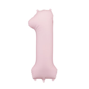 Ballon en aluminium Chiffre 1, rose clair, 86 cm