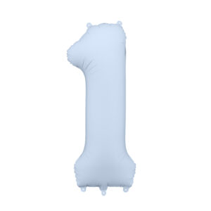 Ballon en aluminium Chiffre 1, bleu brumeux, 86cm