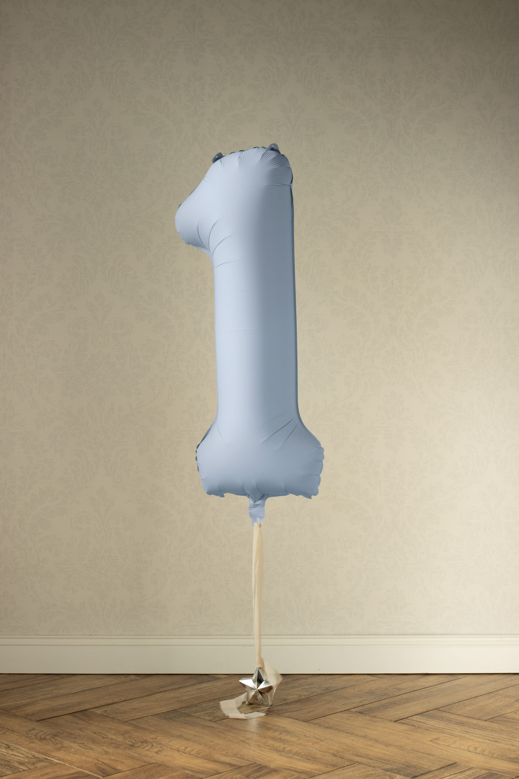 Ballon en aluminium Chiffre 1, bleu brumeux, 86cm