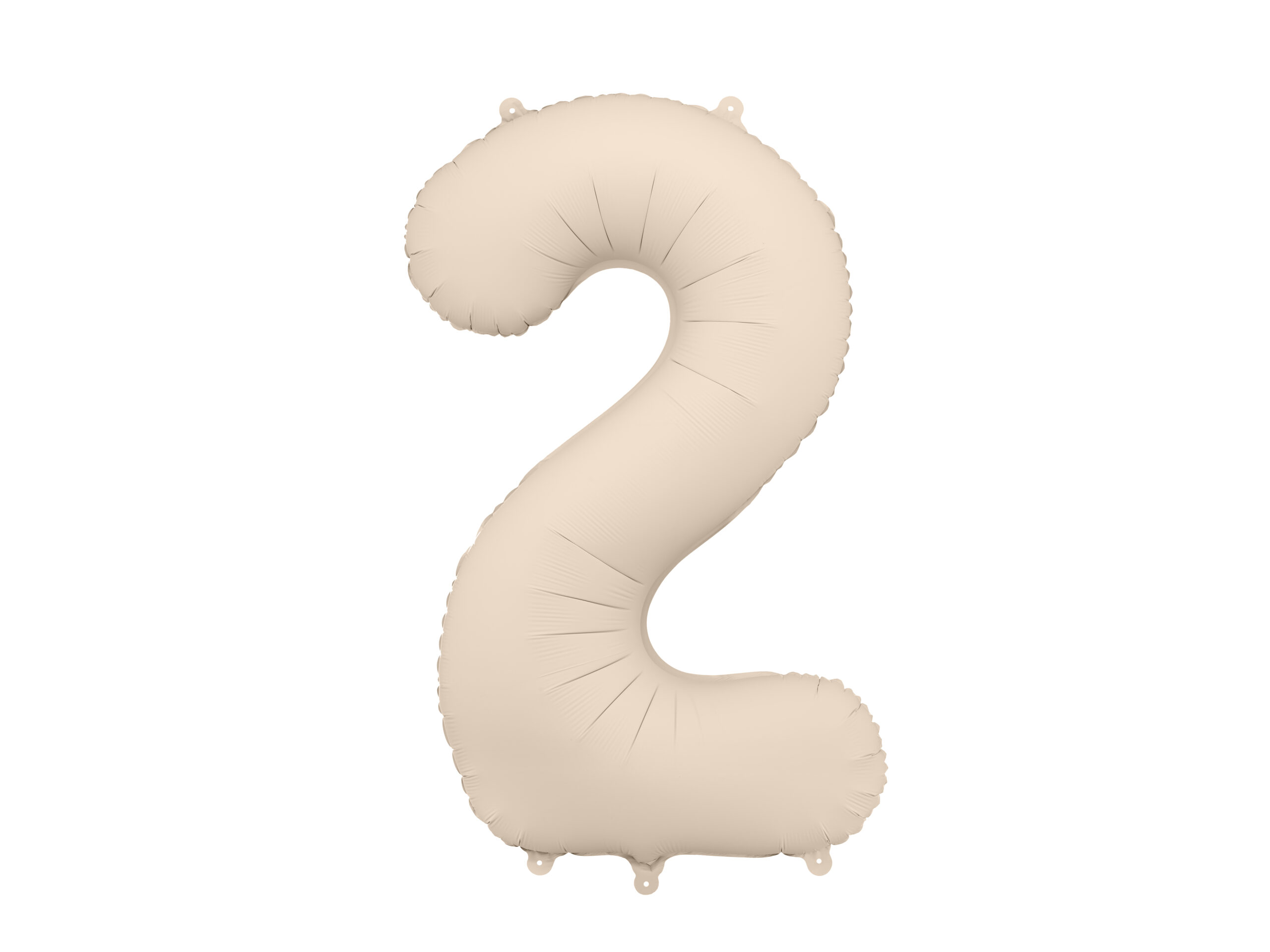 Ballon en aluminium Chiffre 2, beige clair, 86cm