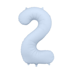 Ballon en aluminium Chiffre 2, bleu brumeux, 86cm