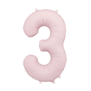 Ballon en aluminium Chiffre 3, rose clair, 86cm
