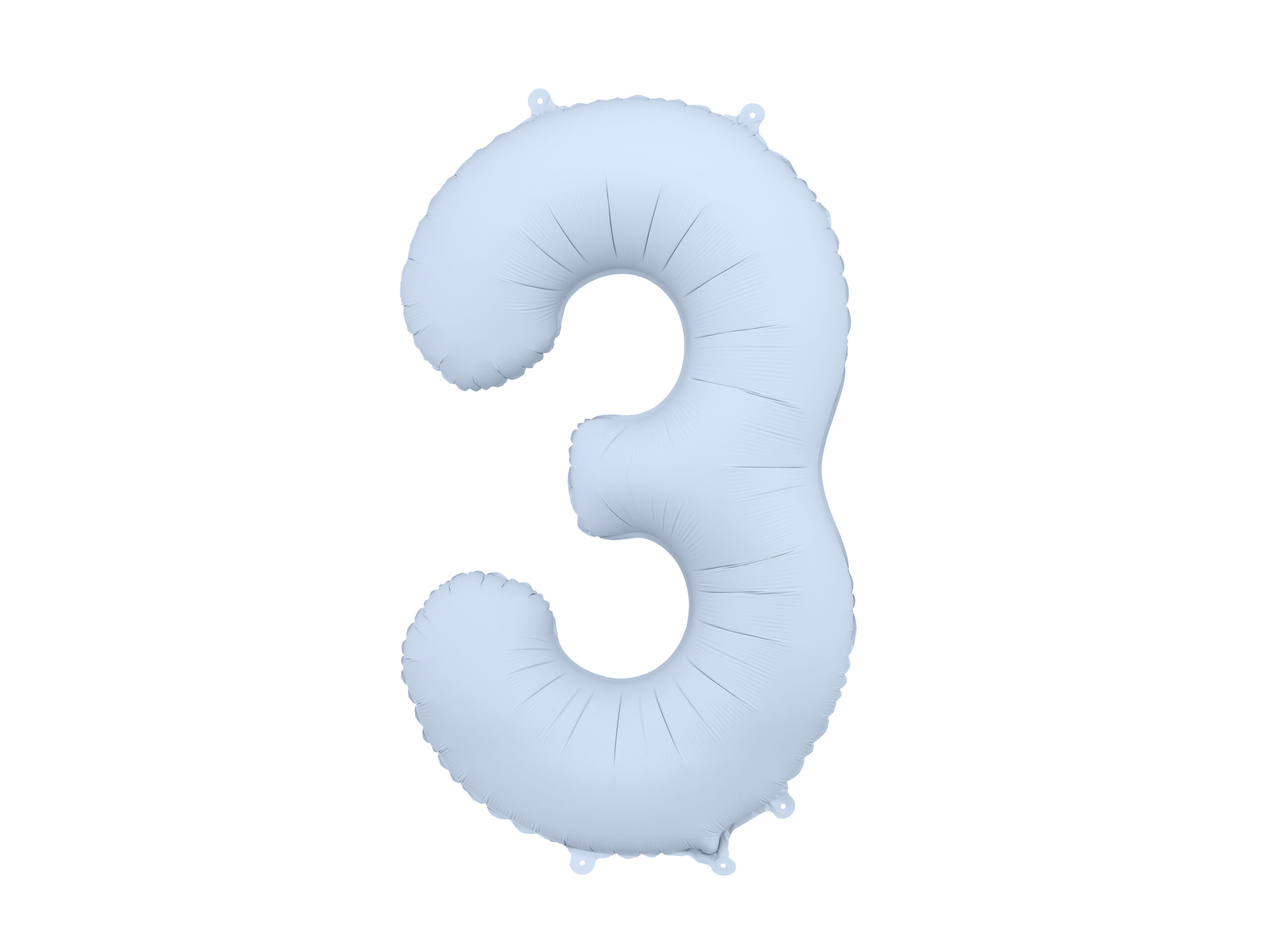 Ballon en aluminium Chiffre 3, bleu brumeux, 86cm